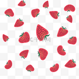 果蔬背景素材图片_可爱手绘草莓图案