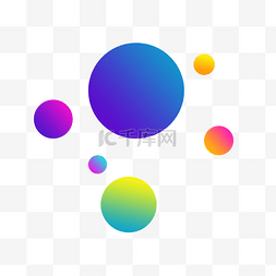 彩色小球球图片_彩色渐变漂浮小球设计