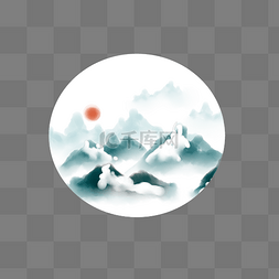 红太阳卡通图片_白色的冬日雪景插画
