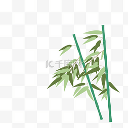 卡通竹子和竹叶图