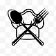 矢量图厨师帽叉子勺子logo