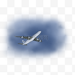 交通工具手绘插图图片_手绘白色旅行飞机