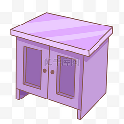 手绘紫色的家具插画