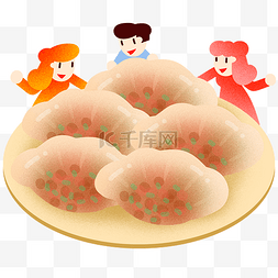 龙抬头吃饺子插画
