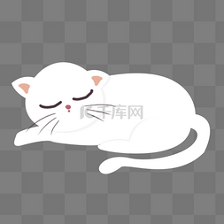 猫咪图片_夏季夏天清新猫咪手绘插画psd