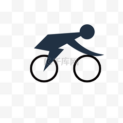 创意线描图片_自行车骑行比赛人物图标