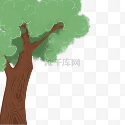 树干卡通图片_矢量图水彩卡通大树