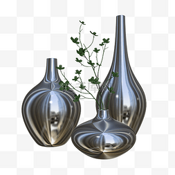 金属装饰品元素图片_家居饰品金属花瓶
