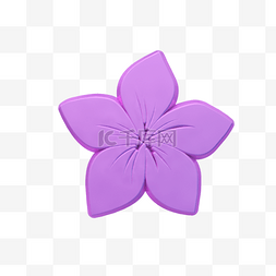 精致女神节图片_C4D女王节紫色立体花朵
