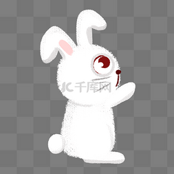 胡须眼睛卡通图片_白色创意可爱小兔子元素