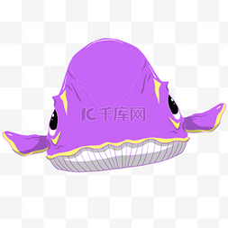 紫色的鲸鱼图片_紫色可爱的鲸鱼插画