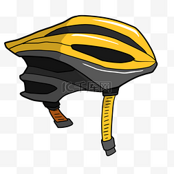 手绘黄色头盔图片_黄色的头盔插画装饰