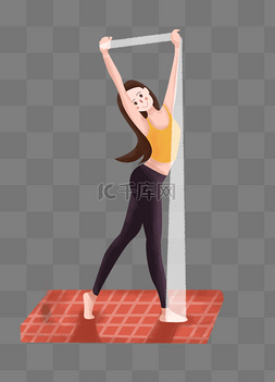 运动瑜伽海报图片_运动健身之瑜伽主题插画