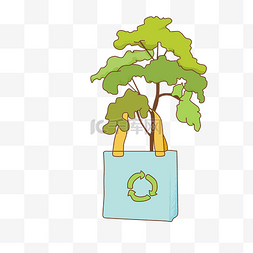 绿色植物环保插画