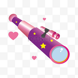 手绘紫色望远镜