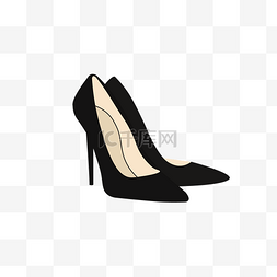 女装时尚简约图片_黑色高跟鞋女鞋时尚元素