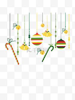 圣诞节铃铛挂件图片_圣诞节挂件节日装饰元素可商用