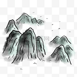 中国风山水图片_水墨画的山水免抠素材