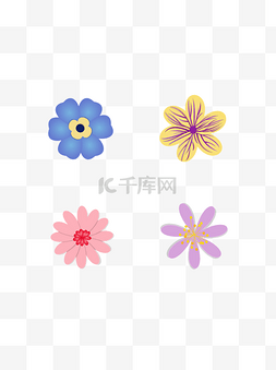 唯美小清新花卉图片_多色卡通植物之唯美小清新花卉元