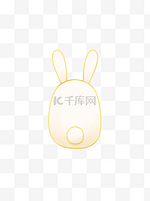 中秋节赏月背面兔子玉兔卡通金色可爱元素