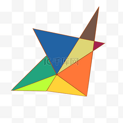 渐变几何立体图片_彩色多面体色块素材图案