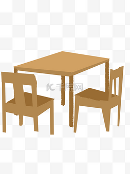 桌椅折叠图片_卡通手绘简约桌椅
