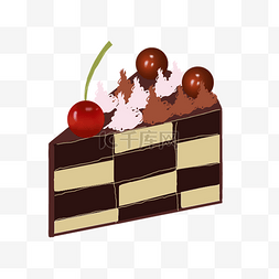 樱桃蛋糕装饰插画