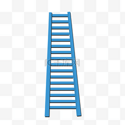 踩着梯子的人图片_蓝色的梯子