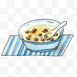 卡通手绘冬季美味汤品插画