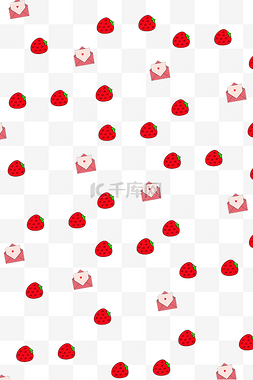 草莓底纹图片_情人节草莓底纹插画