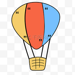 彩色热气球标签图片_热气球边框对话框文本框