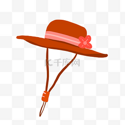 砖红色女士装饰帽子png