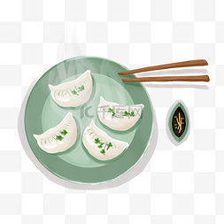 好吃的水饺图片_卡通手绘插画新年水饺食物