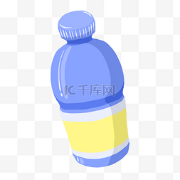 蓝色的容器图片_手绘牛奶的瓶子插画