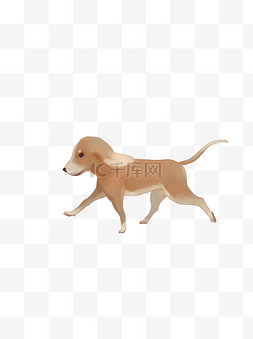 手绘狗子图片_奔跑的狗子动物设计