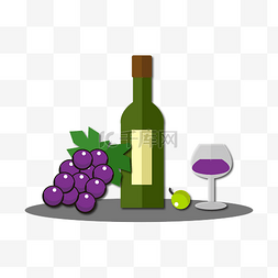 葡萄瓶塞图片_矢量手绘葡萄酒红酒