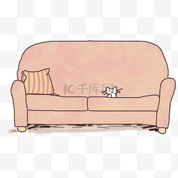 靠枕图片_粉红色的沙发 