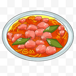 熟食店传单图片_插画手绘肉丸子图