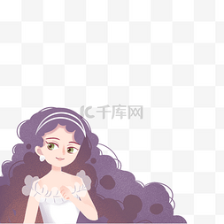 花仙子图片_紫色长头发的卡通美女免抠图