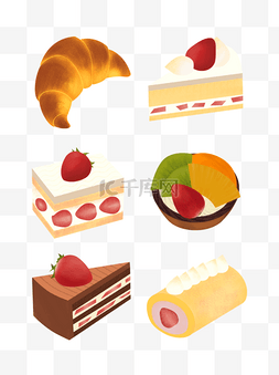甜点甜品点心草莓奶油蛋糕
