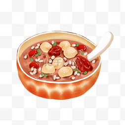 手绘美食腊八图片_腊八节八宝粥手绘插画