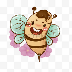 粉色手绘卡通动物图片_儿童故事卡通小蜜蜂