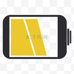 透明图标图片_黄色电池矢量图