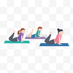 有氧踏板图片_矢量扁平趴在瑜伽垫上的人免抠png