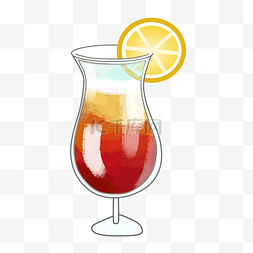 手绘柠檬饮品图片_红色的饮料手绘插画