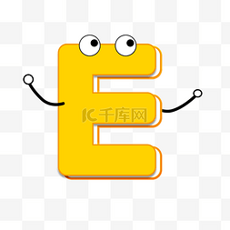 黄色扁平化英语字母设计