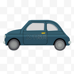 出租图片_蓝色的出租汽车插画