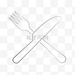 餐厅ai素材图片_卡通简笔线条刀叉