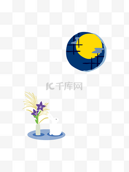 兔子望月图片_中秋节独兔望月