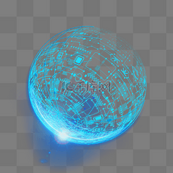 矢量球体图片_蓝色科技交互线条球体插画